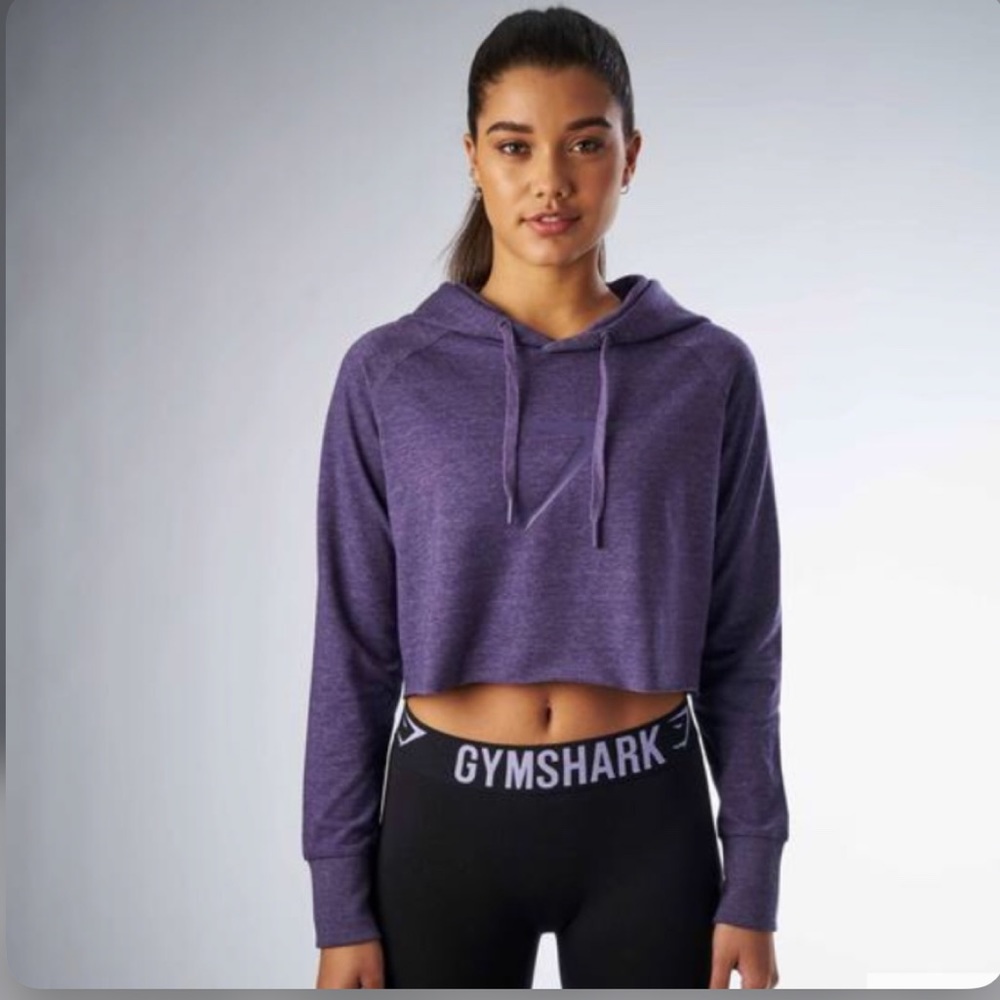 Gymshark Cropped Hoodie - Rich Purple M